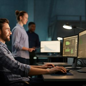 Graph showing upward trend representing improved efficiency